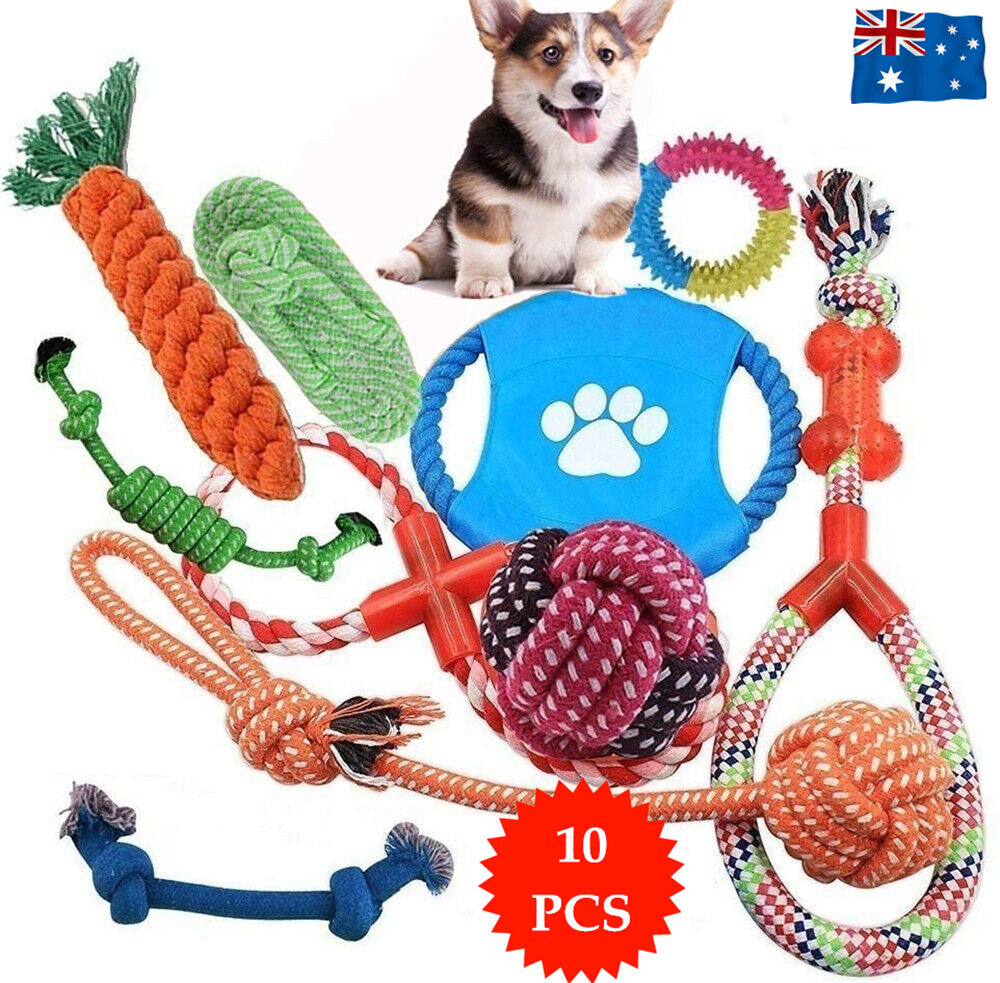 10PC Dog Braided Rope Toys