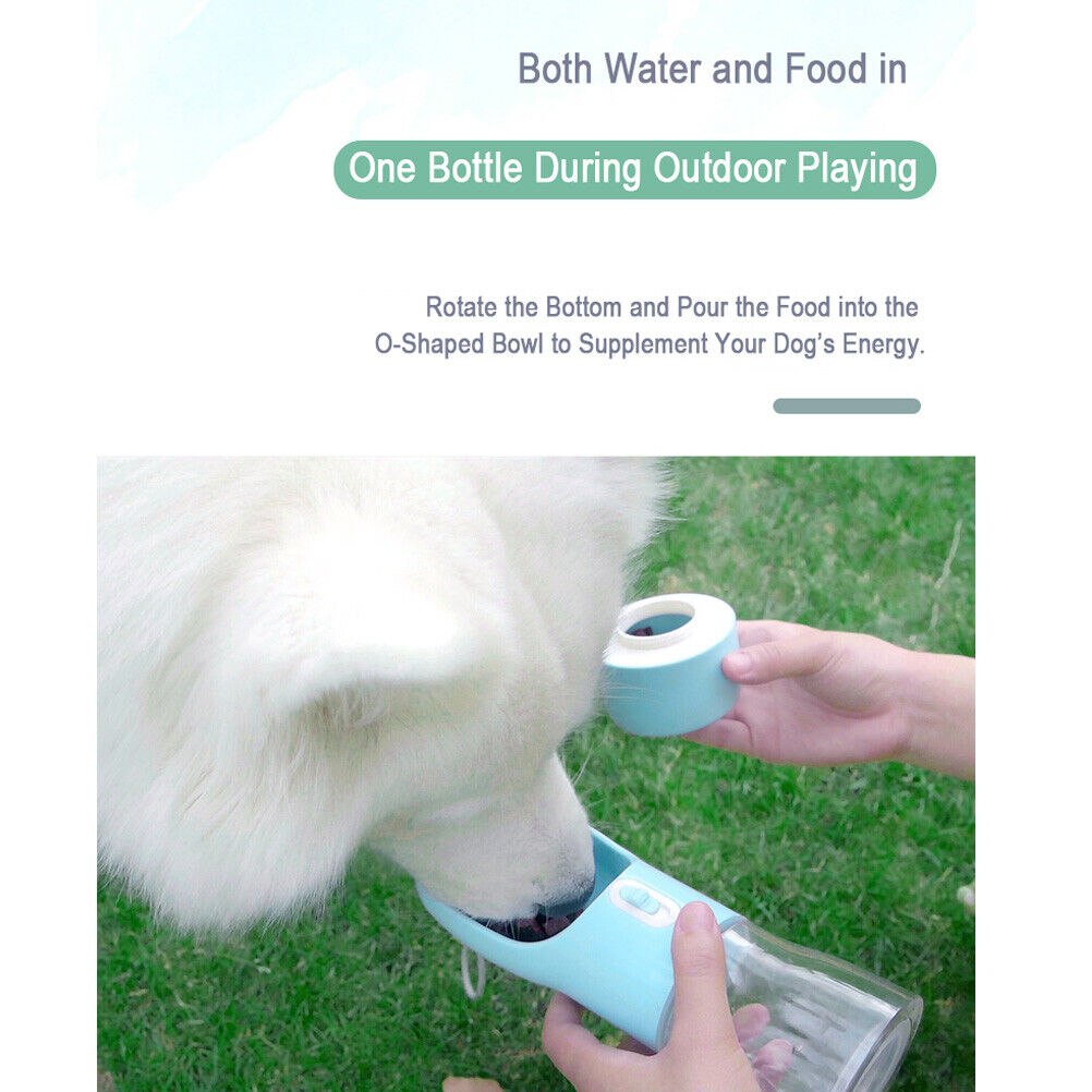 Dog Water Bottle with Carabiner Drinking Cup and Portable Feeder