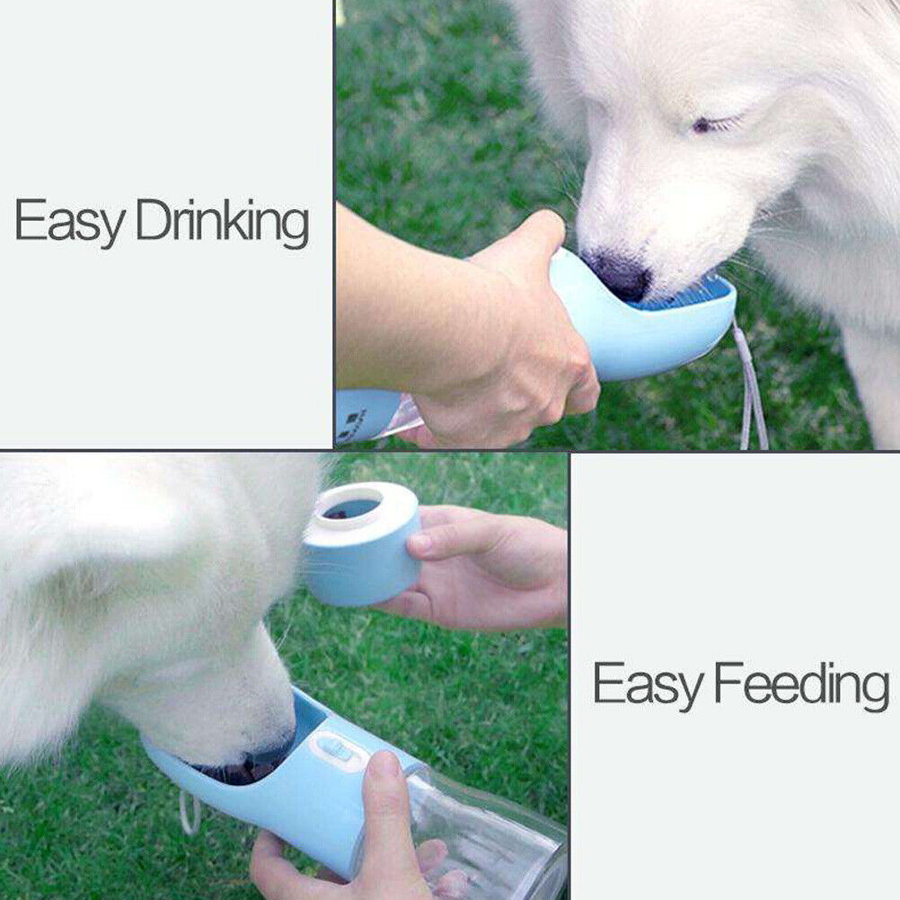 Dog Water Bottle with Carabiner Drinking Cup and Portable Feeder