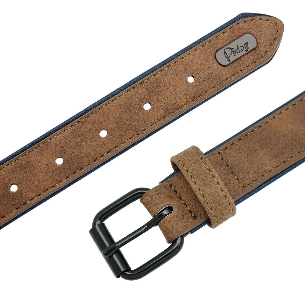 Soft Leather Personalised Dog Collar with Custom ID